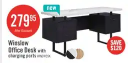 The Brick Winslow 60 Desk with 3-Drawers – Black offer