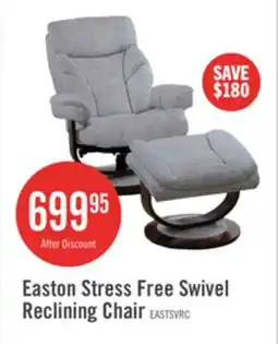 The Brick Easton 33.5 Chenille Fabric Stress Free Swivel Reclining Chair with Footrest - Silver Grey offer