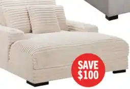 The Brick Alto 58 Ultra Plush Faux Fur Fabric Chaise Lounge with Dual Cupholders and USB Port - Taupe offer