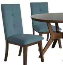 The Brick Chelsea 5pc Dining Set with Table & 4 Blue Chairs, 48W Round - Walnut Brown offer