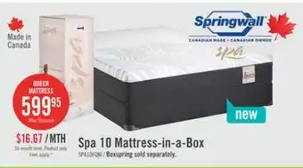 The Brick Springwall Spa 10 Firm Smooth Top Queen Mattress in a Box offer
