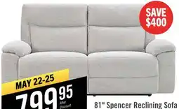 The Brick Spencer 80.9 Chenille Fabric Manual Reclining Sofa - Grey offer