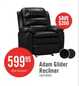The Brick Adam 34.45 Leather-Look Fabric Glider Reclining Chair - Black offer