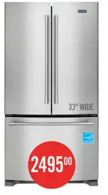 The Brick Maytag 33 22 Cu. Ft. French-Door Refrigerator - Fingerprint Resistant Stainless Steel - MRFF5033PZ offer