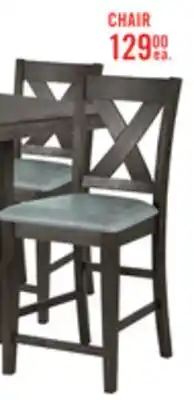 The Brick Tribeca Counter-Height Dining Chair with Vegan-Leather Fabric, Cross-Back - Grey/Brown offer