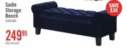 The Brick Sadie 53 Storage Bench - Blue Velvet offer