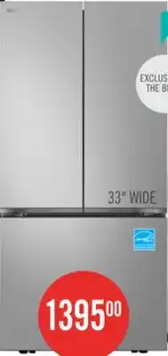The Brick LG 33 21 Cu. Ft. French 3-Door Refrigerator – Prime Silver - LF21C6000V offer