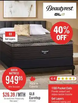 The Brick Beautyrest GL8 Eurotop Plush Queen Mattress offer