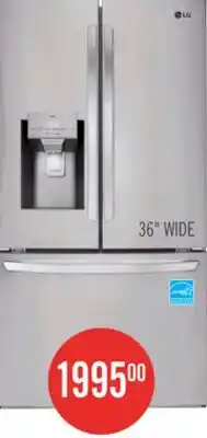 The Brick LG 36 28 Cu. Ft. French-Door Refrigerator - Smudge Proof Stainless Steel - LRFS28XBS offer