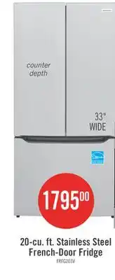 The Brick Frigidaire 33 20 Cu. Ft. Counter-Depth French Door Refrigerator - FRFG2033AV offer