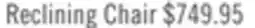 The Brick Matteo 42 Genuine Leather Reclining Chair - Aviarah Grey offer