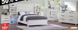 The Brick Haven Pier Bed with Headboard, Frame & 2 Piers, USB, LED, White - Queen Size offer