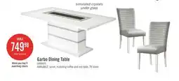The Brick Garbo Dining Table with Glass Insert, Pedestal Base, Glam, 78.75W - White offer
