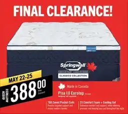 The Brick Springwall Pisa III Eurotop Medium Queen Mattress offer