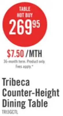 The Brick Tribeca Counter-Height Table, Pedestal Base, 40W Square - Grey/Brown offer