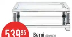 The Brick Berni 47.2 Glam Mirror & Glass Top Coffee Table with Shelf - Silver Metal with Diamond Look Legs offer