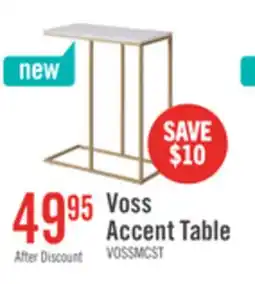 The Brick Voss 20 Accent Table with Marble-Look Top – White & Gold offer