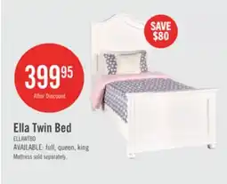 The Brick Ella Panel Bed with Headboard & Frame for Kids, Chevron Pattern, White - Twin Size offer