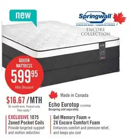 The Brick Springwall Encore Echo Eurotop Firm Queen Mattress offer