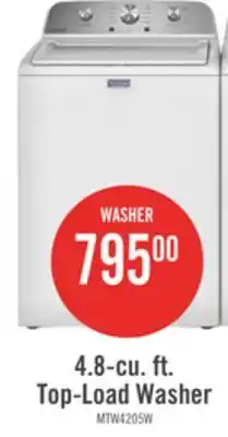 The Brick Maytag 4.8 Cu. Ft. Top Load Washer – White - MTW4205SW offer
