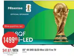 The Brick 85 4K UHD QLED Mini LED Fire TV offer