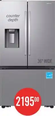 The Brick Samsung Bespoke AI 35.75 26 Cu. Ft 3-Door French Door Refrigerator – Silver - RF27CG5B30SRAA offer