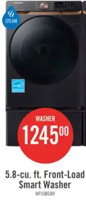 The Brick Samsung 5.8 Cu. Ft. Front-Load Steam Washer - Black Stainless Steel - Stackable - WF50BG8300AVUS offer
