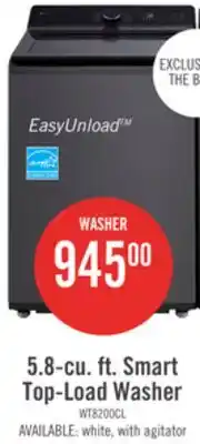 The Brick LG 5.8 Cu. Ft. Smart Top-Load Washer with EasyUnload and AI Sensing - Platinum Black - WT8200CL offer