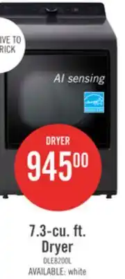 The Brick LG 7.3 Cu. Ft. Electric Dryer with AI Sensing and ThinQ - Platinum Black - DLE8200L offer