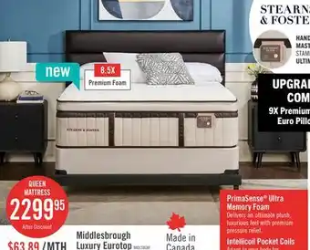 The Brick Stearns & Foster Middlesbrough Luxury Eurotop Queen Mattress offer