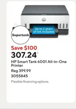 Staples HP Smart Tank 6001 All-in-One Printer offer