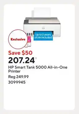 Staples HP Smart Tank 5000 All-in-One Printer offer