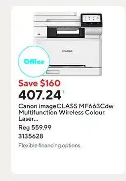Staples Canon imageCLASS MF663Cdw Multifunction Wireless Colour Laser Printer - White offer