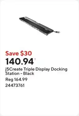 Staples j5Create Triple Display Docking Station - Black offer