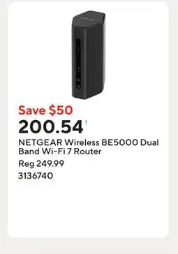Staples NETGEAR Wireless BE5000 Dual Band Wi-Fi 7 Router offer