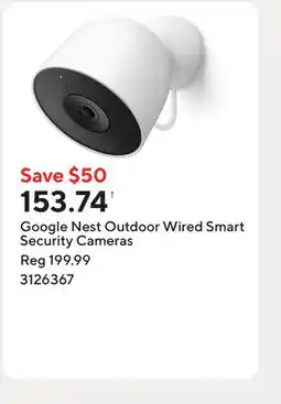 Staples Google Nest Outdoor Wired Smart Security Cameras offer