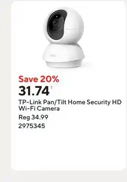 Staples TP-Link Pan/Tilt Home Security HD Wi-Fi Camera offer