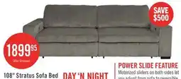 The Brick Stratus 108 Faux Fur Fabric Full-Size Sofa Bed with Power Sliding - Fog Grey offer
