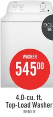 The Brick Inglis 4.0 Cu. Ft. Top-Load Washer - White - ITW4871FW offer