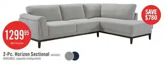 The Brick Horizon 2-Piece Right-Facing Fabric Sectional with Wood Base and Legs - Grey offer