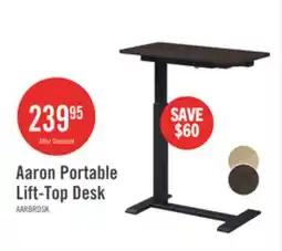 The Brick Aaron 26.77 Portable Lift-Top Office Desk with Adjustable Height - Walnut offer