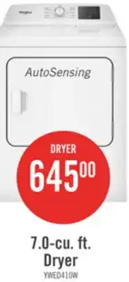 The Brick Whirlpool 29 7.0 Cu. Ft. Electric Dryer with AutoSensing offer