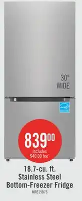 The Brick Midea 18.7 Cu. Ft. Bottom-Freezer Refrigerator - MRB19B7AST offer