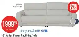 The Brick Cindy Crawford Home Kailyn 92 Fabric Power Reclining Sofa with Power Headrests - Beige offer