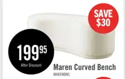 The Brick Maren 47.25 Fabric Curved Bench - Cream offer