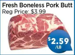 Blue Sky Supermarket Fresh Boneless Pork Butt offer