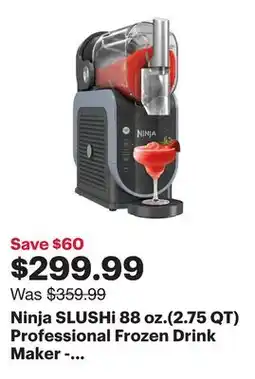 Best Buy Ninja SLUSHi 88 oz.(2.75 QT) Professional Frozen Drink Maker - Arctic Blue/Grey offer
