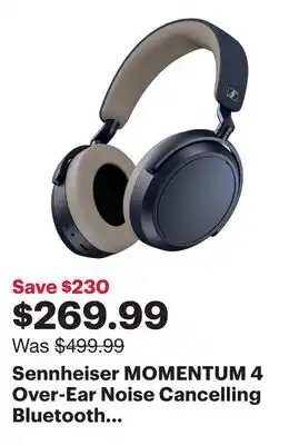 Best Buy Sennheiser MOMENTUM 4 Over-Ear Noise Cancelling Bluetooth Headphones - Denim - Only at Best Buy offer