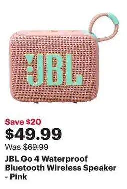 Best Buy JBL Go 4 Waterproof Bluetooth Wireless Speaker - Pink offer