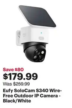 Best Buy Eufy SoloCam S340 Wire-Free Outdoor IP Camera - Black/White offer